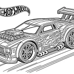 coloriage Hot Wheels à imprimer pour enfant de 6 ans