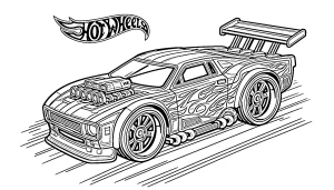 coloriage Hot Wheels à imprimer pour enfant de 6 ans