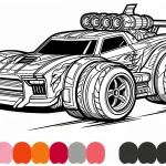 coloriage Hot Wheels et découpage à imprimer