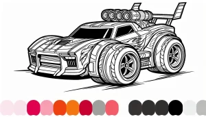coloriage Hot Wheels et découpage à imprimer
