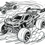 coloriage Hot Wheels a imprimer pour enfant de 4 ans