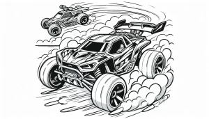 coloriage Hot Wheels a imprimer pour enfant de 4 ans