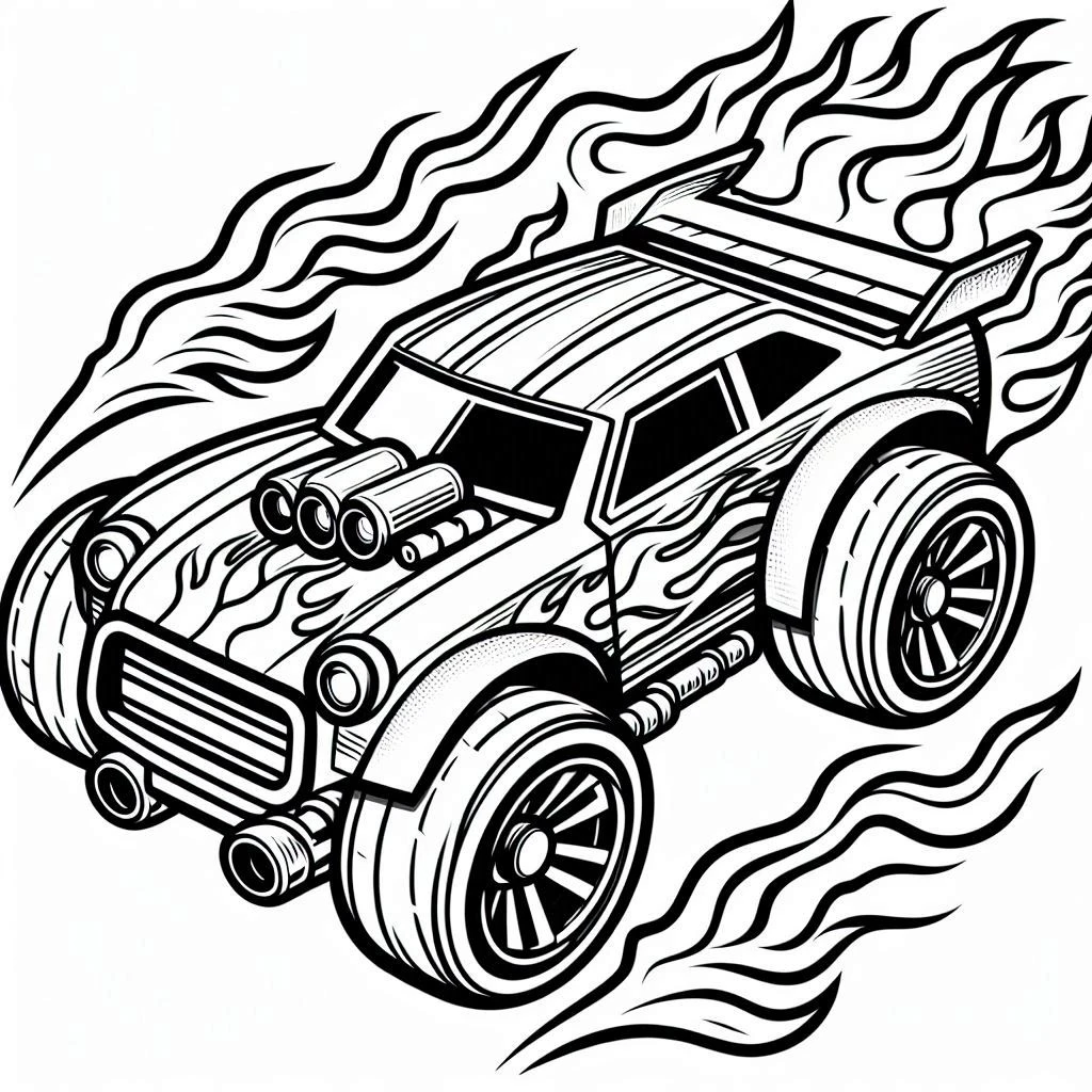 Tranh tô màu Hot Wheels