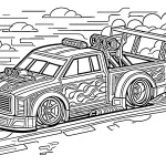 coloriage Hot Wheels et decoupage
