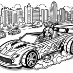 image de coloriage Hot Wheels pour enfant