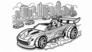 image de coloriage Hot Wheels pour enfant