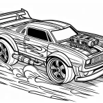 coloriage Hot Wheels a imprimer pour enfant de 4 ans
