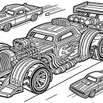 coloriage Hot Wheels et decoupage
