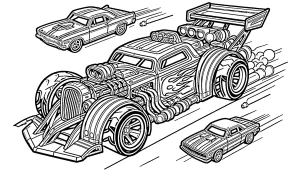 coloriage Hot Wheels et decoupage