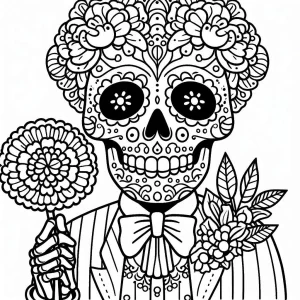 coloriage Jour des morts à imprimer a4