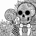 coloriage Jour des morts et dessin a imprimer