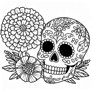 coloriage Jour des morts à imprimer gratuitement