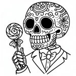 coloriage Jour des morts à imprimer pour enfant de 3 ans