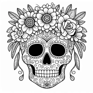 coloriage Jour des morts pour enfant à imprimer
