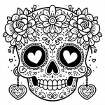 coloriage Jour des morts à imprimer kawaii