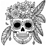 coloriage Jour des morts pour enfant à imprimer