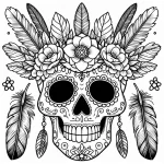 coloriage Jour des morts pour enfants a imprimer gratuit