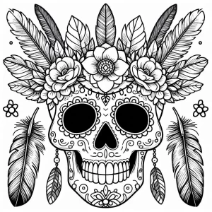coloriage Jour des morts pour enfants a imprimer gratuit
