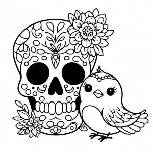 coloriage Jour des morts pour enfant de 8 ans