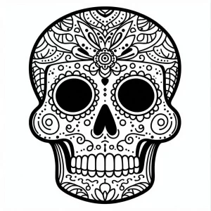 coloriage Jour des morts pour enfants a imprimer gratuit