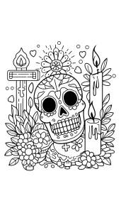 coloriage Jour des morts à imprimer gratuitement pdf