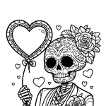 coloriage Jour des morts et decoupage a imprimer gratuit