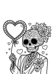 coloriage Jour des morts et decoupage a imprimer gratuit