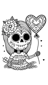 imprimer coloriage Jour des morts gratuit