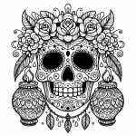 coloriage Jour des morts à imprimer pour enfant de 4 ans