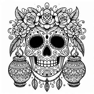 coloriage Jour des morts à imprimer pour enfant de 4 ans