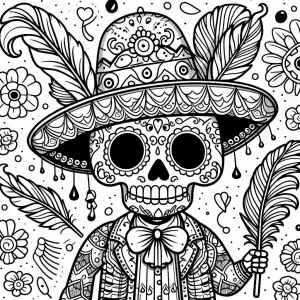 coloriage Jour des morts pour enfant