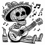 image de coloriage Jour des morts pour enfant