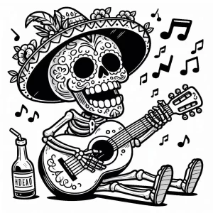 image de coloriage Jour des morts pour enfant