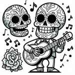 coloriage Jour des morts pour enfants a imprimer
