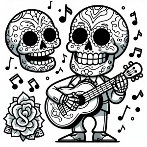 coloriage Jour des morts pour enfants a imprimer