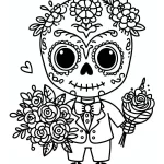 coloriage Jour des morts pour enfant de 7 ans