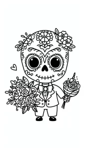coloriage Jour des morts pour enfant de 7 ans