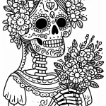 image de coloriage Jour des morts pour enfant