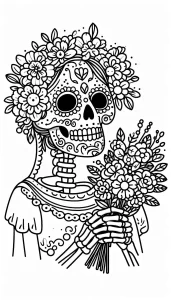 image de coloriage Jour des morts pour enfant