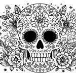 imprimer coloriage Jour des morts gratuit
