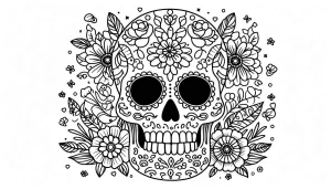 imprimer coloriage Jour des morts gratuit