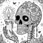coloriage Jour des morts à imprimer pour enfant de 10 ans