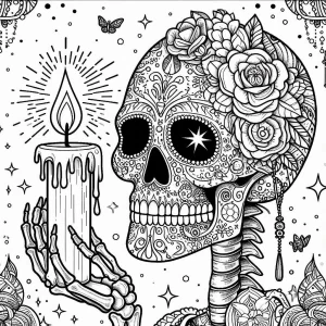 coloriage Jour des morts à imprimer pour enfant de 10 ans