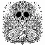 coloriage Jour des morts pour enfant de 8 ans