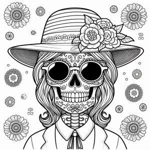 coloriage Jour des morts pour enfant