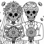 coloriage Jour des morts et decoupage a imprimer gratuit