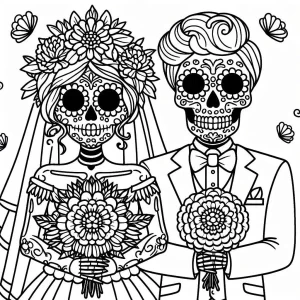 coloriage Jour des morts et decoupage a imprimer gratuit