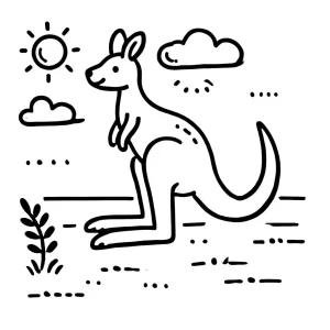 coloriage Kangourou pour enfant de à imprimer