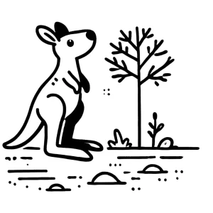 a imprimer coloriage Kangourou gratuit