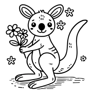 coloriage Kangourou pour enfant de 7 ans